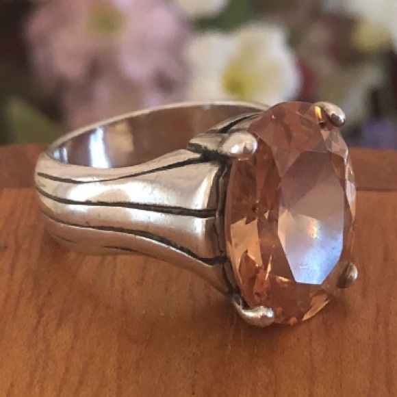 Vintage Silpada  Sterling Silver Champagne Cubic Zirconia Ring N1318 - Picture 1 of 10